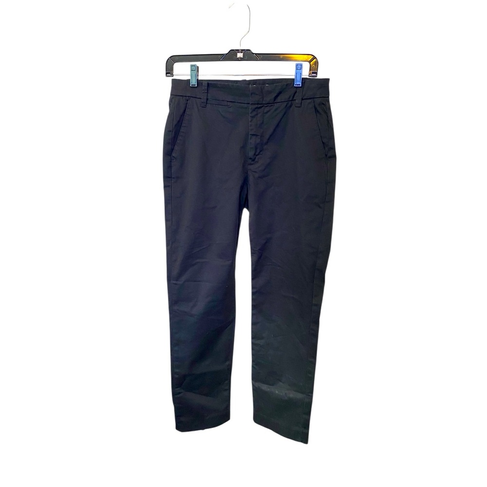 VINCE FLAT FRONT LOW RISE STRAIGHT TAILORED ANKLE BLACK CHINO PANT 4